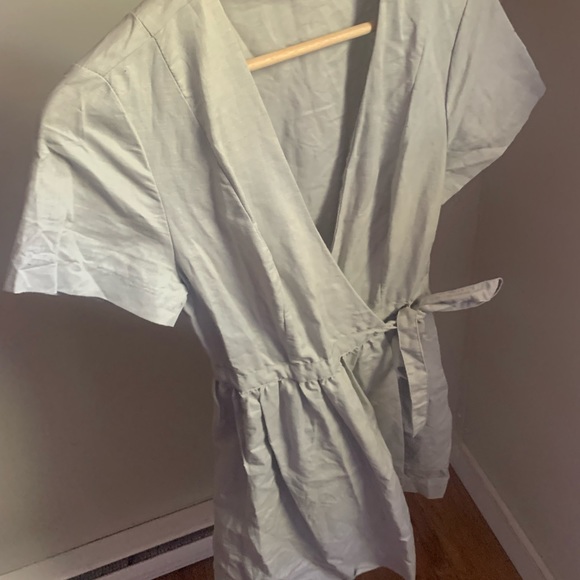 Grey Wrap Mini Dress - Picture 2 of 2